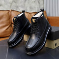 UGG Men's Leather Sherpa Moc-Toe Boot – Black
