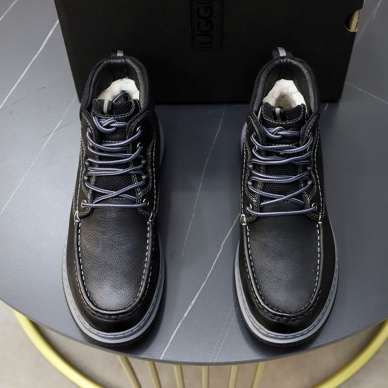 UGG Men's Embossed Leather Moc-Toe Boot – Black