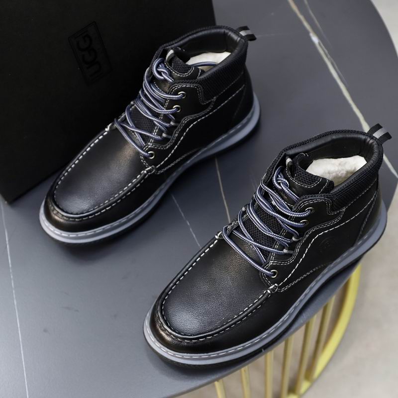 UGG Men's Embossed Leather Moc-Toe Boot – Black