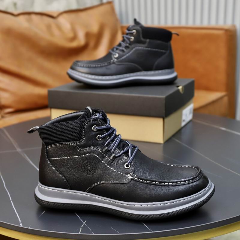 UGG Men's Embossed Leather Moc-Toe Boot – Black