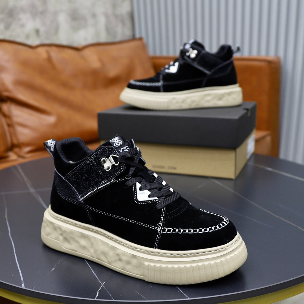 UGG Men's High-Top Sneaker – Black Suede & Cream | EU 39–44